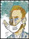 Cartoon: van gogh and mask (small) by Hossein Kazem tagged van,gogh,and,mask