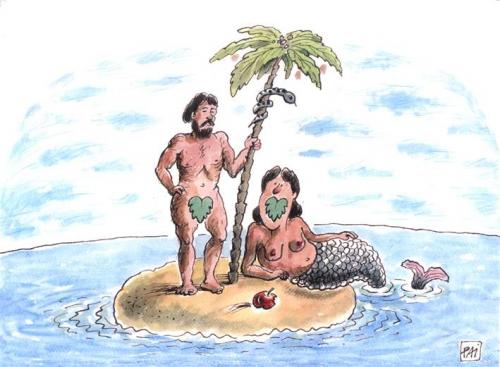 Cartoon: shipwreck (medium) by penapai tagged island,insel,adam,eva,schöpfung,schöpfungsgeschichte,schlange,sünde,apfel,frucht,verboten,gefahr,verbot,verbannt,meerjungfrau,lorbeerblatt,einsam,robinson crusoe,liebe,partnerschaft,beziehung,blowjob,oralverkehr,sex,oral,geschlechtsverkehr,sexspiele,robinson,crusoe,schiffbruch,schiffbrüchig