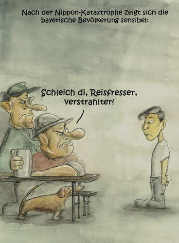 Cartoon: Reisfresser (medium) by philipolippi tagged atomunglück,bayern,japan