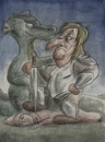 Cartoon: Der Tapfere Sygmund 2 (small) by philipolippi tagged drache,ritter,jungfrau,mittelalter,sage