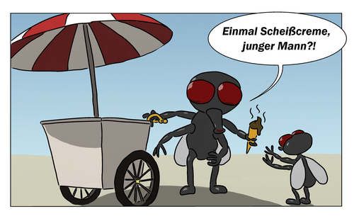 Cartoon: Scheißcreme (medium) by bobele tagged fliege,scheiße