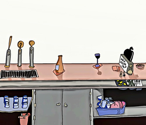 Cartoon: Bar Band (medium) by tonyp tagged arp,bar,pig,girls,water,music,rock,feet,costal,cats,pot,arptoons,wacom,cartoons,space,dreams,ipad,camera,tonyp,baby