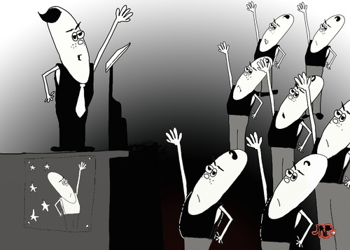 Cartoon: Cult (medium) by tonyp tagged arp,election,cult,hair