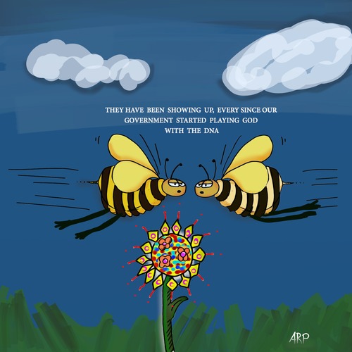 Cartoon: DNA ERRORS (medium) by tonyp tagged arp,tonyp,arptoons,bees,dna,government,gov