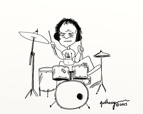 Cartoon: Drummer Dave (medium) by tonyp tagged arp,arptoons,wacom,cartoons,dreams,dave,drums