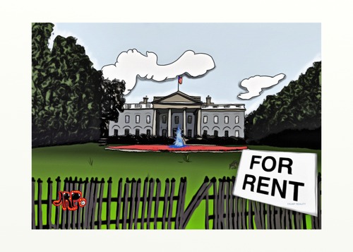 Cartoon: FOR RENT (medium) by tonyp tagged president,trump,arp,house