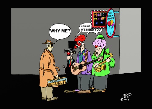 Cartoon: It Just Happens (medium) by tonyp tagged arp,clowns,happends,music