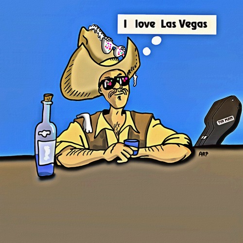 Cartoon: Las Vegas NV. USA (medium) by tonyp tagged arp,tonyp,arptoons,las,vegas,cowboy,thoughts