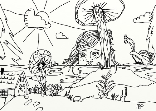 Cartoon: Little Land (medium) by tonyp tagged arp,trees,woods,little,slug,arptoons