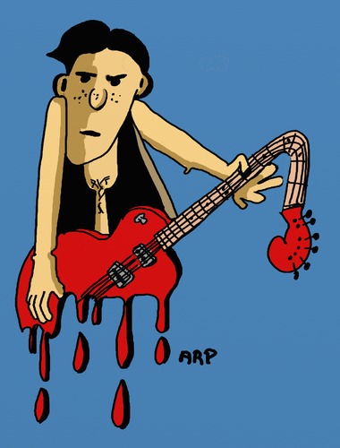 Cartoon: Melting Guitar (medium) by tonyp tagged arp,red,guitar,melting,arptoons