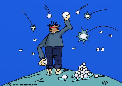 Cartoon: Snow ball fight (medium) by tonyp tagged arp,snow,ball,fight,arptoons