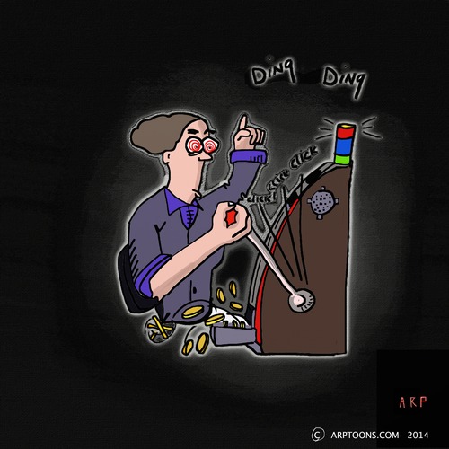 Cartoon: Suzy Slots (medium) by tonyp tagged arp,arptoons,suzy,slots,gamble