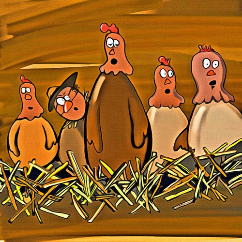 Cartoon: The hen gang (medium) by tonyp tagged arp,chickens,hens,anthony,arptoons