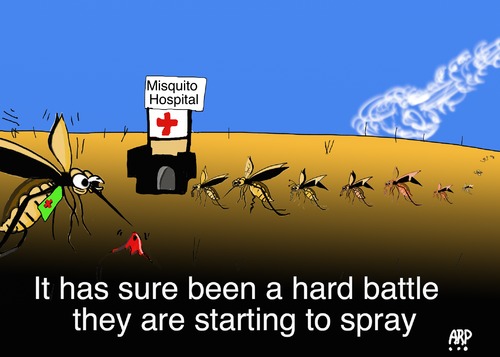 Cartoon: war on a different level (medium) by tonyp tagged arp,arptoons,weird,war,printer,masquito