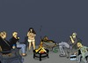 Cartoon: Fire Pit version no.1 (small) by tonyp tagged arp fire night friends arptoons