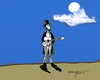 Cartoon: Lincoln Doing some moon lighting (small) by tonyp tagged lincoln,arp,tonyp,music,history