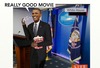 Cartoon: Obama cracking fun at Movie (small) by tonyp tagged arp kim movie obama arptoons