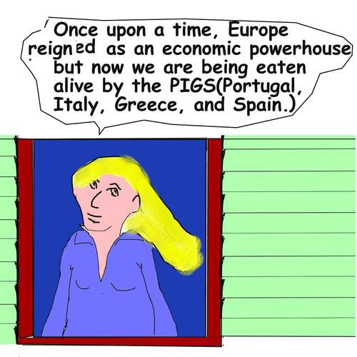 Cartoon: The PIGS and Europe (medium) by Cocotero tagged economy,europe,euro,pigs