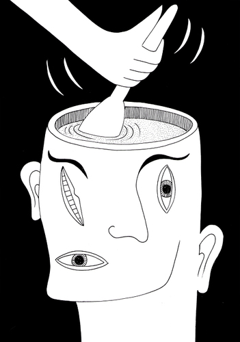 Cartoon: Feeling a little mixed up today (medium) by baggelboy tagged spoon,stir,head,brains,face