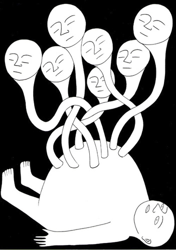 Cartoon: Grow bag. (medium) by baggelboy tagged grow,belly,heads,naked
