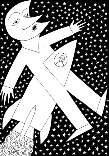 Cartoon: Mr Moon (medium) by baggelboy tagged rocket,moon