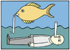 Cartoon: Sink or swim (small) by baggelboy tagged sink,swim,fish,drown,water,sky,straw,breath
