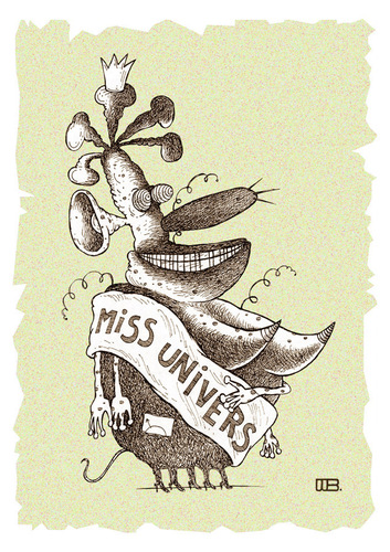 Cartoon: Miss Universe (medium) by weiszb tagged beauty,tits,smile