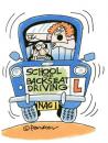 Cartoon: Back seat driver. (small) by daveparker tagged driving,school,nagging,back,seat,driver,