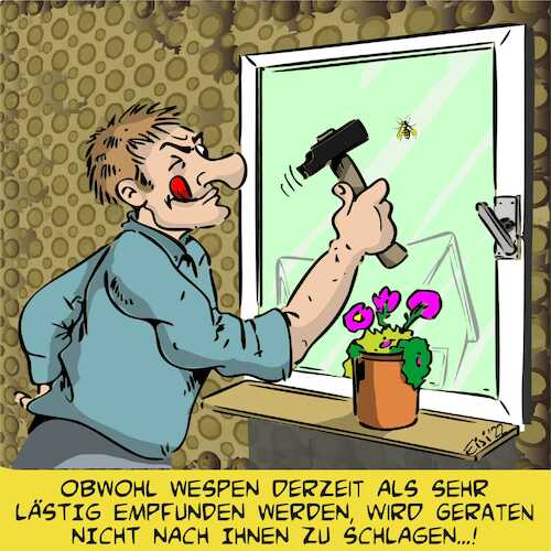 Cartoon: Wespenplage (medium) by eisi tagged wespenplage