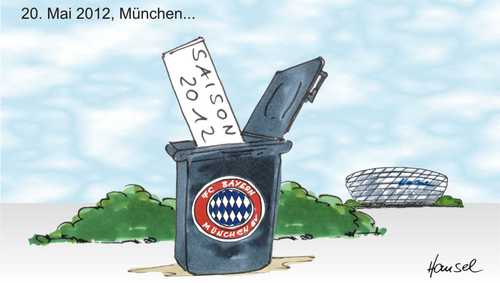 Cartoon: Saisonende in München (medium) by Hansel tagged bayern,champions,league,münchen,hansel,cartoons,fußball