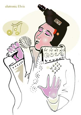 Cartoon: Elvis (medium) by juniorlopes tagged elvis,caricature,elvis presley,illustration,karikatur,künstler,hommage,portrait,legende,musiker,rock,60s,nachahmer,ikone