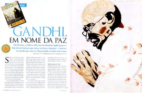 Cartoon: Gandhi (medium) by juniorlopes tagged magazine