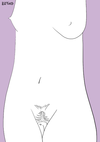 Cartoon: Leftovers (medium) by LeeFelo tagged quick,black,line,white,breast,smile,skeleton,fish,purple,pubic,nude,woman,breakfast,leftovers