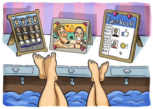 Cartoon: Facebook (medium) by Marcelo Rampazzo tagged travel,love,facebook,facebook,netzwerke,internet,kommunikation,freunde,www,online,liebe