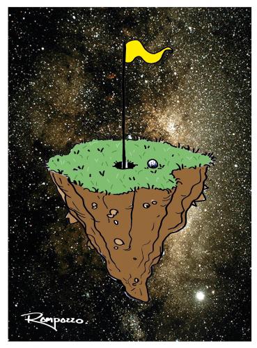 Cartoon: Hole in one (medium) by Marcelo Rampazzo tagged hole,in,one,,golf,weltall,weltraum,universum,fahne,fähnchen,einlochen,loch,golfball,ball,spielen