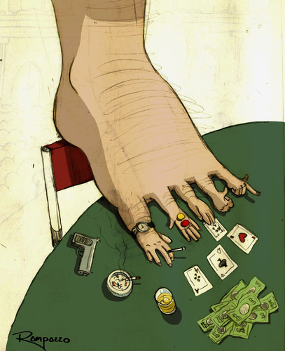 Cartoon: Poker (medium) by Marcelo Rampazzo tagged poker,feet,fuß,füße,poker,illustration