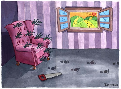 Cartoon: Sedentarism (medium) by Marcelo Rampazzo tagged sedentarism