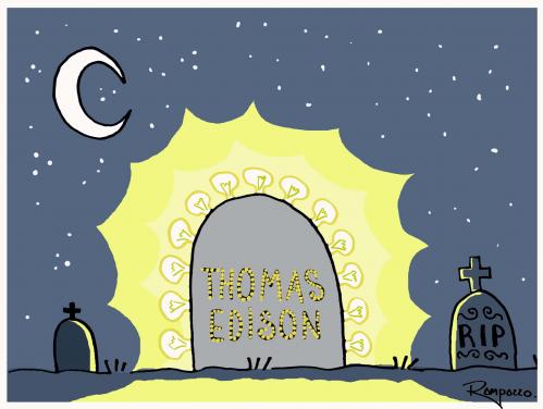 Cartoon: Thomas Edison (medium) by Marcelo Rampazzo tagged thomas,edison
