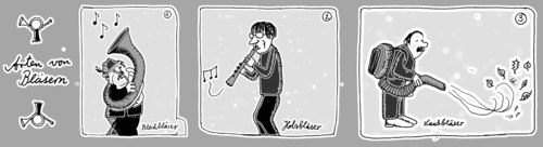 Cartoon: . (medium) by Florian France tagged bläser,holz,laub,sauger,blechblasinstrument,holzblasinstrument