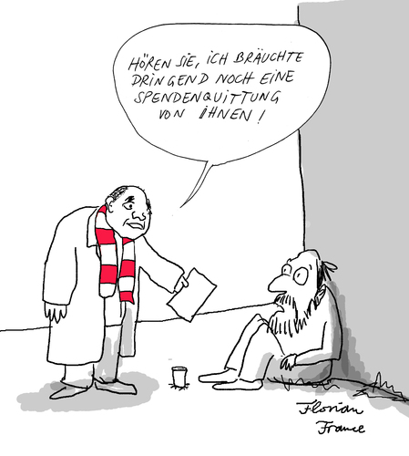 Cartoon: Ohne Titel (medium) by Florian France tagged hoeneß,spendenquittung,olg,münchen,spenden,konto,schweiz,millionen,steuerhinterziehung,florian,france