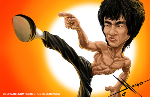 Cartoon: Bruce Lee (medium) by Mecho tagged bruce,lee,caricature,caricatura