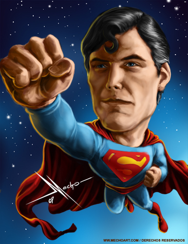 Cartoon: Christopher Reeve (medium) by Mecho tagged superman,christopher,reeve