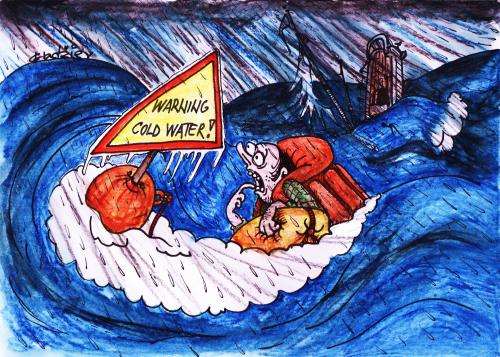 Cartoon: cold water (medium) by ivo tagged wau