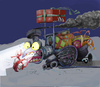 Cartoon: overnight a Christmas train... (small) by ivo tagged wow
