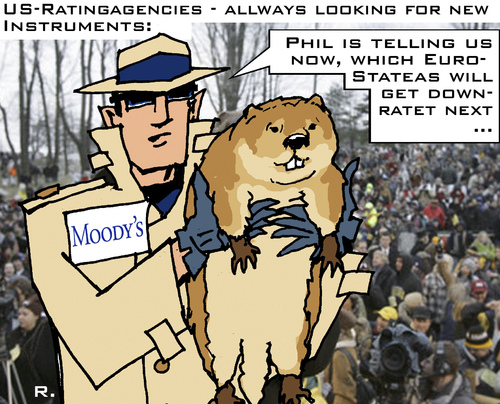 Cartoon: Groundhog Day (medium) by RachelGold tagged groundhog,day,rating,agencies,europe,usa