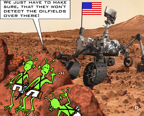 Cartoon: Mars Probe (medium) by RachelGold tagged mars,probe,rover,nasa,us