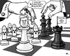 Cartoon: Dangerous Strategy Games (small) by RachelGold tagged ukraine,poroshenko,chess,strategy,game,usa,rus,nuclear,weapons,crimea