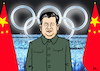Cartoon: Olympische Heiligsprechung (small) by RachelGold tagged olympia,2022,peking,xi,jinping,kpc,ringe,heiligenschain