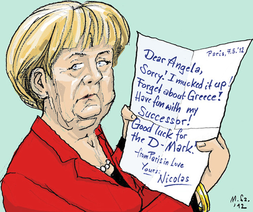 Cartoon: farewell letter (medium) by MarkusSzy tagged france,germany,elections,farewell,letter