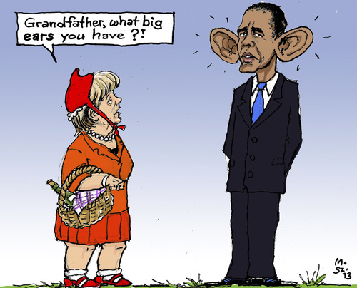 Cartoon: German Red Riding Hood (medium) by MarkusSzy tagged usa,germany,nsa,merkel,obama